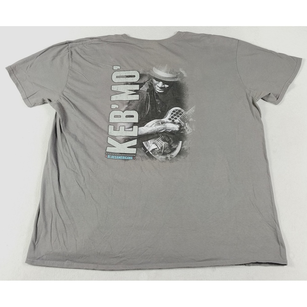Gildan Keb' Mo' Shirt Mens 2XL Gray Bluesamericana Graphic Signed Music Blues